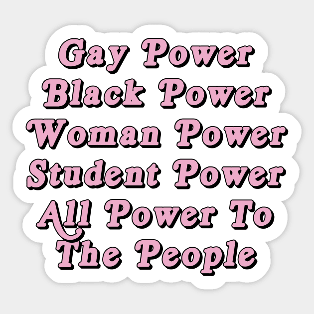 Gay, Black, Woman, Student Power - 60s Feminist Poster Sticker by ProjectBlue